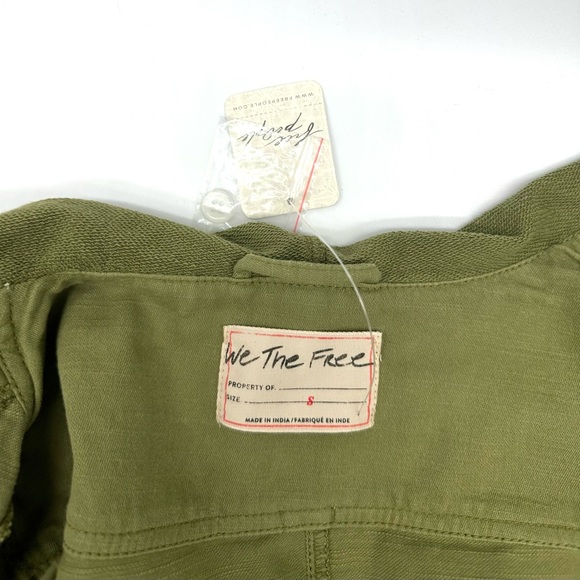 ❤️ Free People Carmen Moto Hoodie Jacket Cardigan NWT Olive Women’s Small - Picture 8 of 9